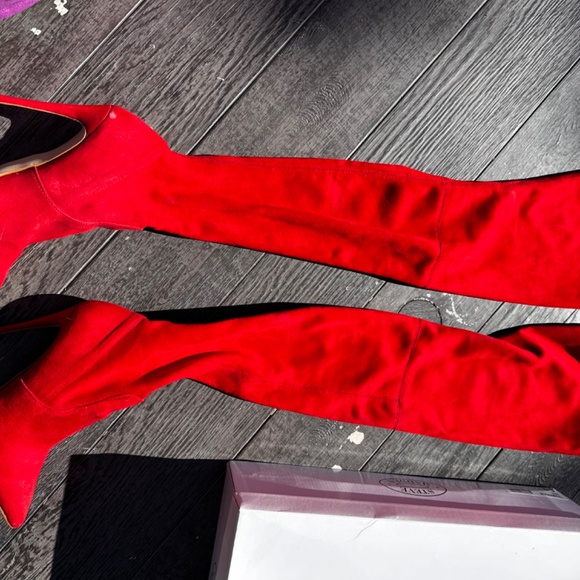 Steve Madden Red Suede Thigh High Boots size 6.5 - Picture 5 of 5